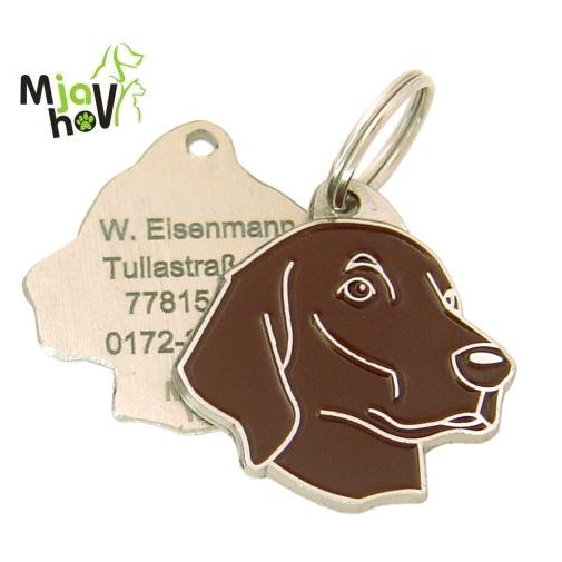 ID tegn-flat-coated-retriever-brun-indgraverede.jpg Personlige hundetegn MjavHov - indgraverede hundetegn online